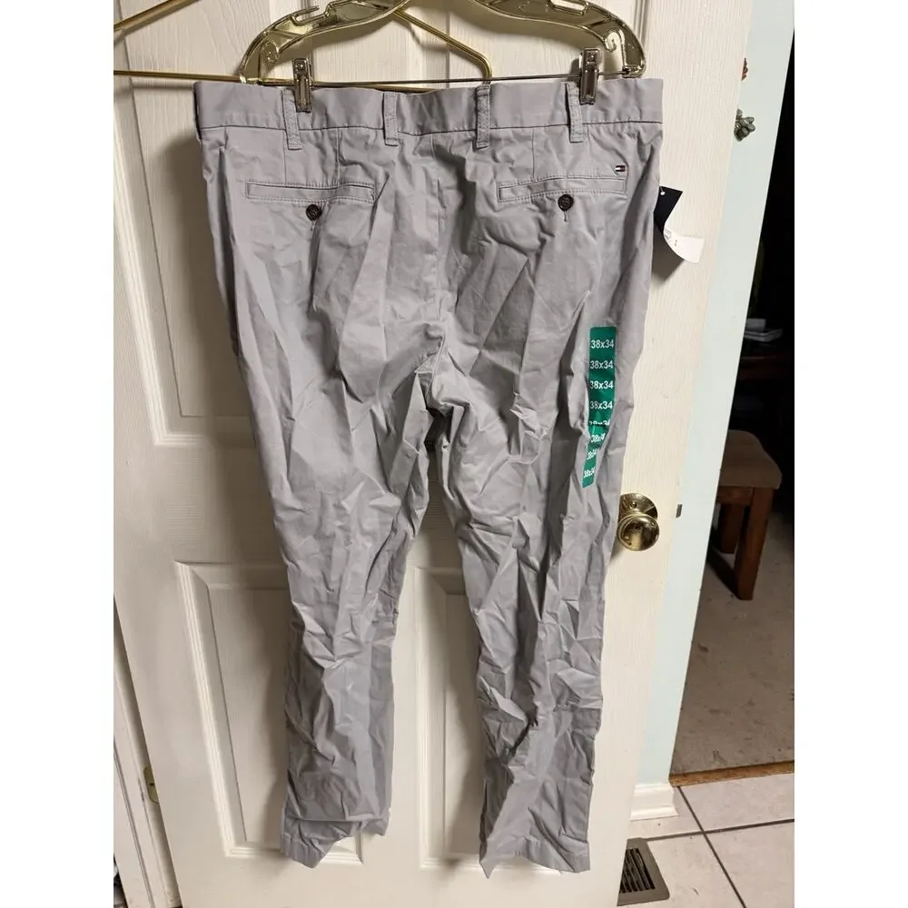 Tommy Hilfiger Mens Pants Size 38x34 Gray Tailored Fit Mid-Rise Pockets